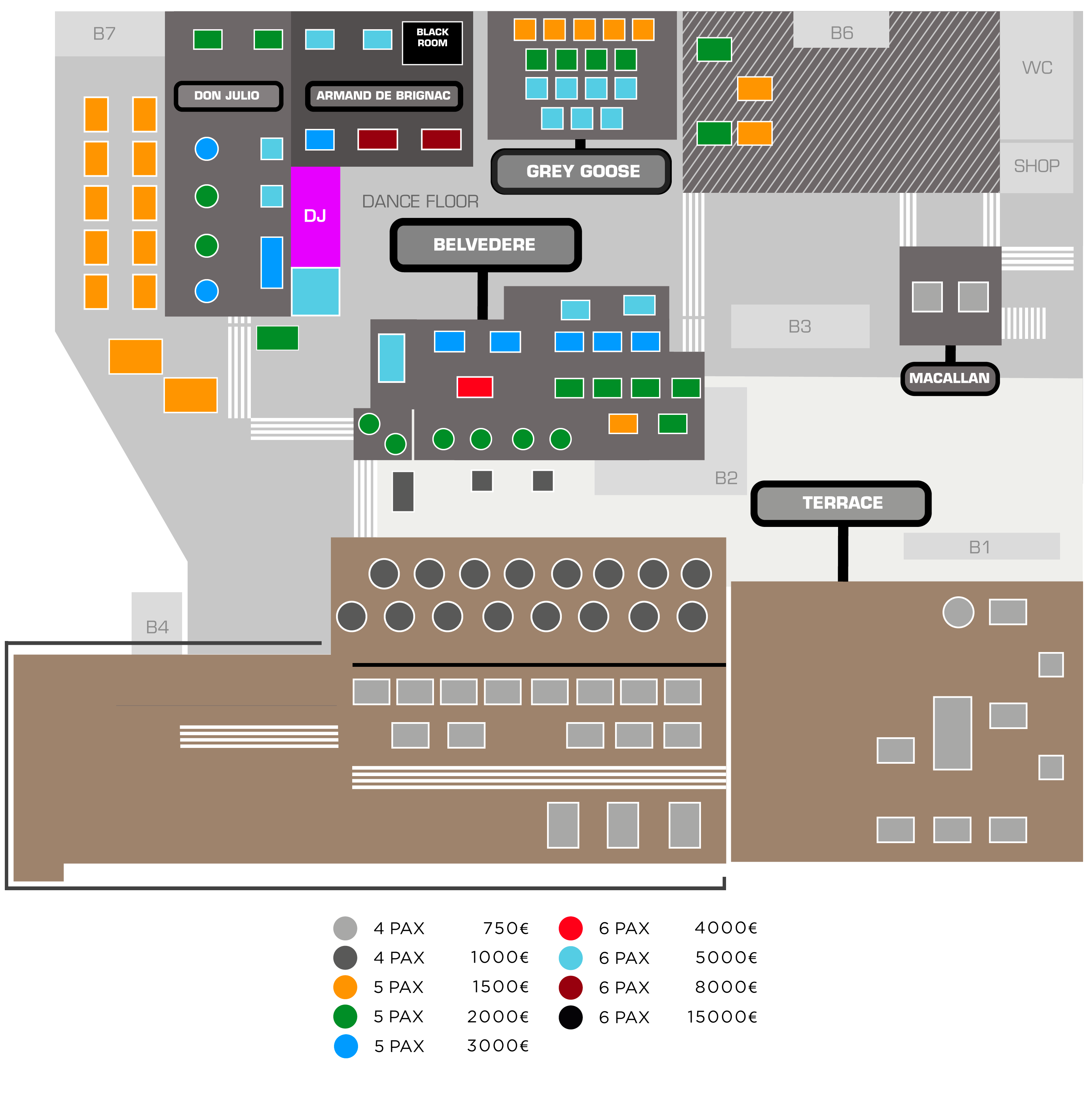 mesas vip opium fin de año